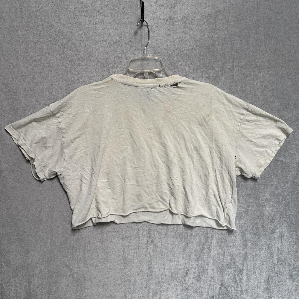 Forever 21 Shirt Womens Medium White Tarot Card Graphic Cropped Distressed Tee - Picture 5 of 6